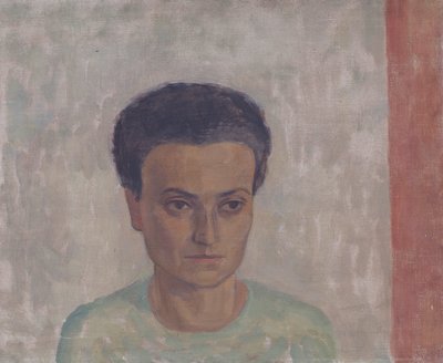 身着绿色上衣的 S. Schönberger 女士 作者 瓦尔特·加梅里斯