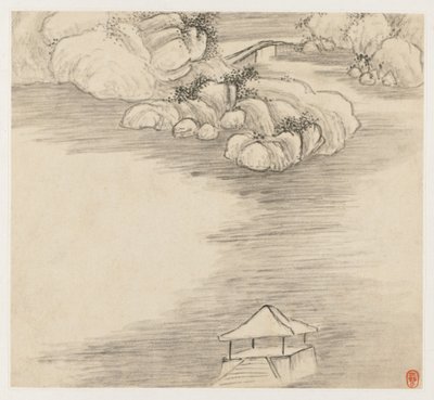 山水画集：第3叶，1677年。 作者 王改