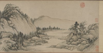 1672年清朝黄公望之后居住在富春山（纸上的墨水和颜色） 作者 王辉