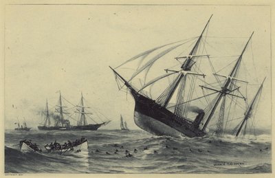 阿拉巴马号沉没（石版画） 作者 沃伦·谢泼德（Warren Sheppard）