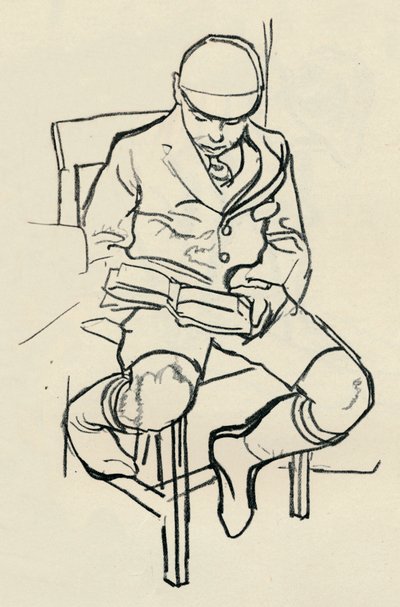 男孩读书，c1900 作者 沃里克·雷诺兹