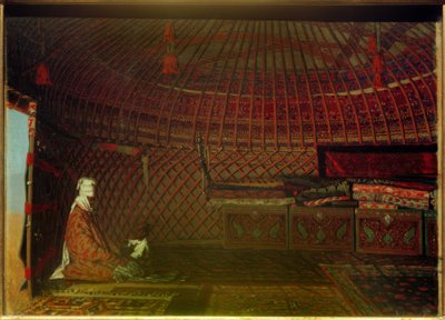 在富有的吉尔吉斯人的帐篷里 作者 Wassili W.Werestschagin