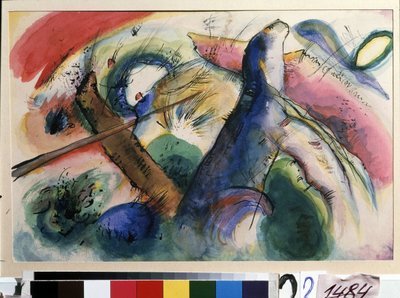 "瓦西里-康定斯基（或 Wassily Kandinski 或 Kandinskij）的水彩画《构图 E 作者 瓦西里·康定斯基