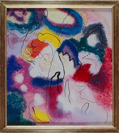 红色染色玻璃画 作者 瓦西里·康定斯基