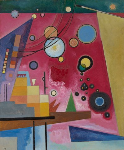 重赤，1924年（纸板上的油） 作者 瓦西里·康定斯基
