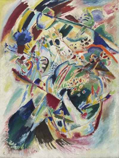 康定斯基 - 为埃德温-R-坎贝尔制作的第 4 号面板，1914 年 作者 瓦西里·康定斯基
