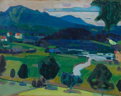 默尔瑙 - 施塔特湖美景 作者 瓦西里·康定斯基