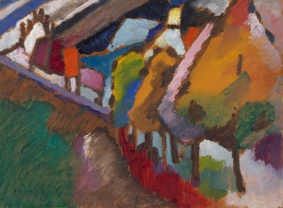 Murnau - 城堡和教堂 作者 瓦西里·康定斯基