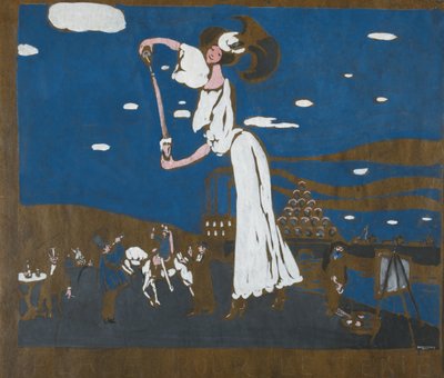 1906-1907年法国啤酒厂海报的素描 作者 瓦西里·康定斯基
