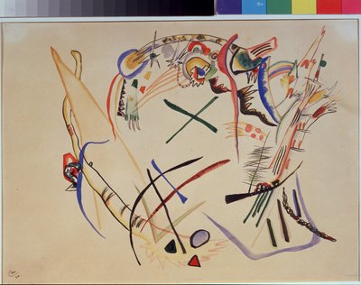 瓦西里-康定斯基（或 Wassily Kandinski 或 Kandinskij）的 "Suprematisme "水彩画 作者 瓦西里·康定斯基