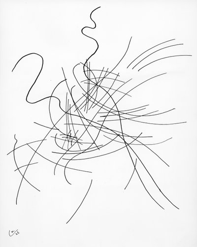 无题，1923年（纸笔墨水）（bw照片） 作者 Wassily Kandinsky