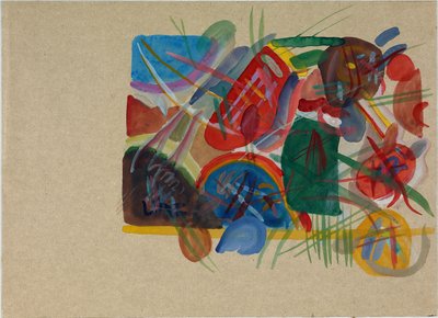 水彩画 有森林和彩虹，1913年。 作者 瓦西里·康定斯基