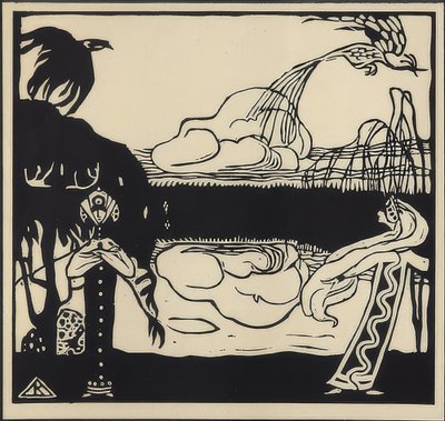 两只鸟。 1907年 作者 瓦西里·康定斯基