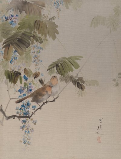 花鸟，ca。 1887年。 作者 渡边页伊