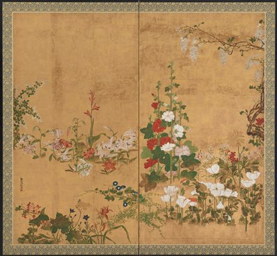 花，江户时代，18世纪初至中期。 作者 渡边志子