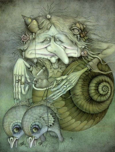 海巫（纸上铅笔和彩色蜡笔） 作者 韦恩·安德森
