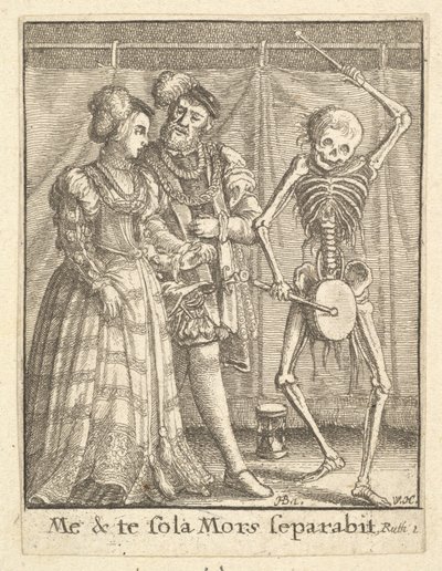 一对来自死亡之舞的新娘，1651年。 作者 瓦茨劳斯·霍拉尔