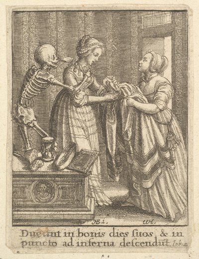 新娘，来自死亡之舞，1651年。 作者 瓦茨劳斯·霍拉尔