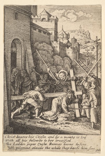 背着十字架，1625-77年。 作者 瓦茨劳斯·霍拉尔