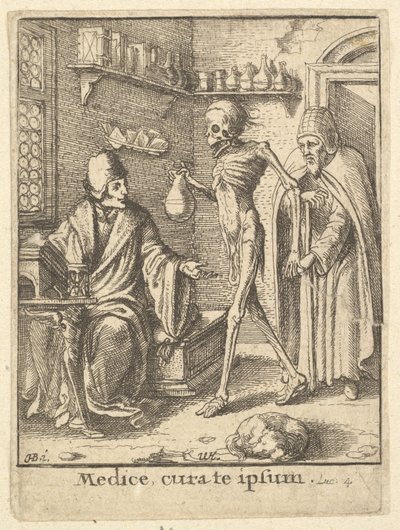医生，来自《死亡之舞》，1651年。 作者 瓦茨劳斯·霍拉尔