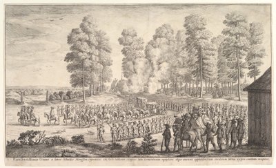 约瑟恩伯爵和出租汽车进入Hemissen，ca。 1651。 作者 瓦茨劳斯·霍拉尔