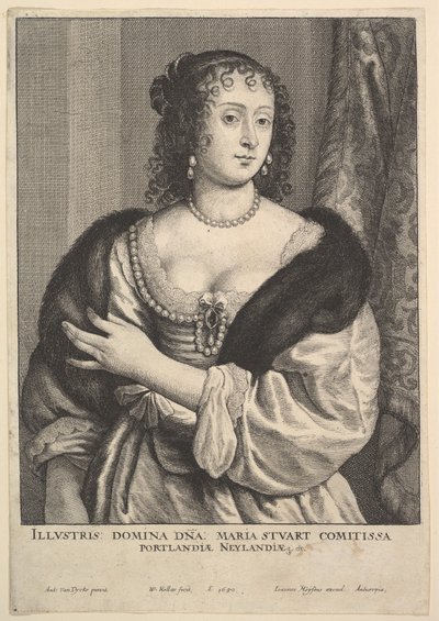 Frances Stuart，波特兰伯爵夫人，1650年。 作者 瓦茨劳斯·霍拉尔