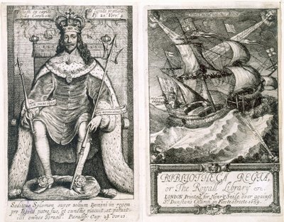 &39;Bibliotheca Regia，或皇家图书馆&39;的正面和标题页，1659年（蚀刻和雕刻） 作者 瓦茨劳斯·霍拉尔