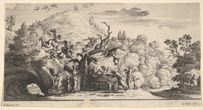耶稣由天使侍奉，1652年。 作者 瓦茨劳斯·霍拉尔