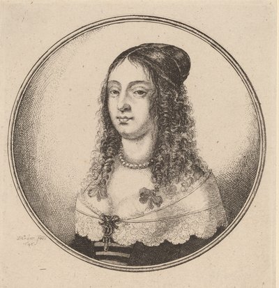 头发上有蝴蝶结的女士，1646年。 作者 瓦茨劳斯·霍拉尔