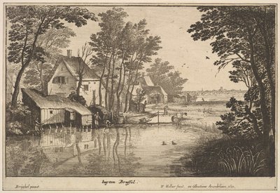 与钓鱼者共处风景，1650年。 作者 瓦茨劳斯·霍拉尔