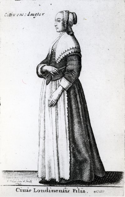 伦敦公民的女儿，1643年 作者 瓦茨劳斯·霍拉尔