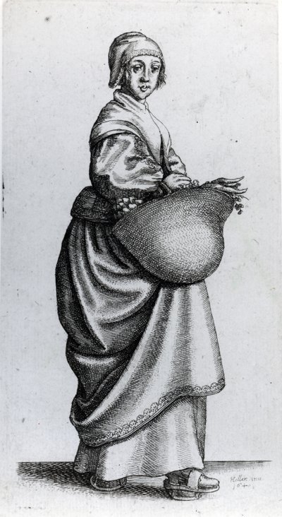 女仆从市场返回，1640年 作者 瓦茨劳斯·霍拉尔