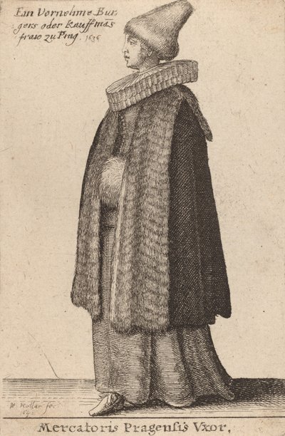 Mercatoris Pragensis Vxor，1642年。 作者 瓦茨劳斯·霍拉尔