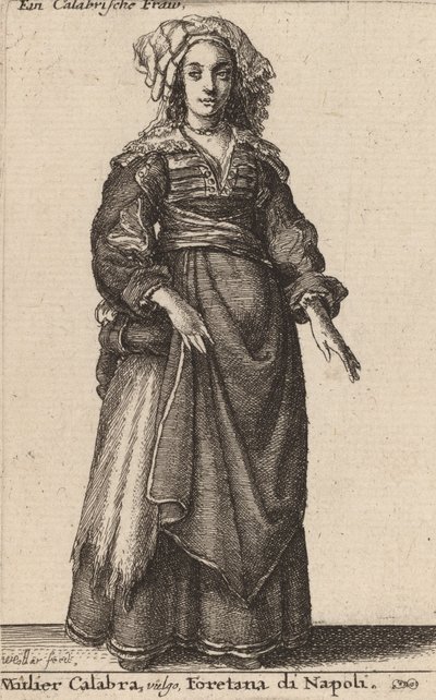 Mulier Calabra, Vulgo, Foretana di Napoli. 作者 瓦茨劳斯·霍拉尔
