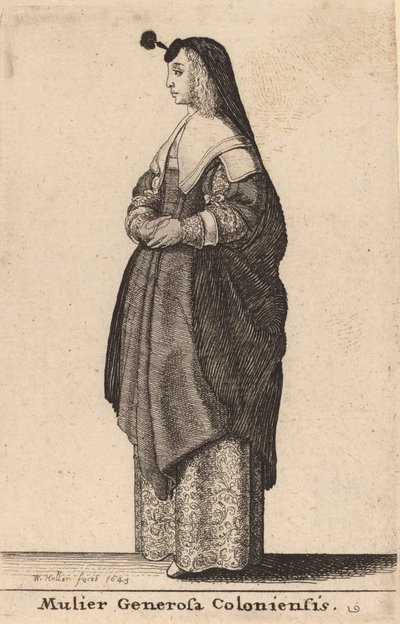 Mulier Generosa Coloniensis, 1643. 作者 瓦茨劳斯·霍拉尔