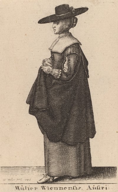 Mulier Wiennensis Austri, 1643. 作者 瓦茨劳斯·霍拉尔
