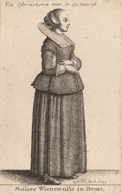 Mulier Wiennensis in Domo, 1649. 作者 瓦茨劳斯·霍拉尔