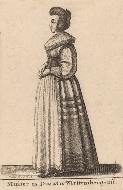 Mulier ex Ducatu Wirttembergensi, 1643. 作者 瓦茨劳斯·霍拉尔