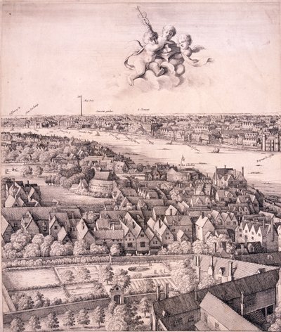 伦敦的全景图，约1670年 作者 瓦茨劳斯·霍拉尔