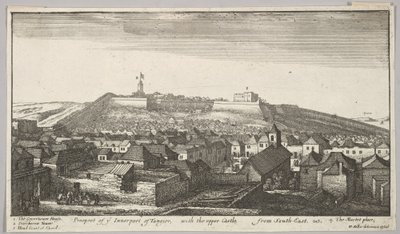 1669-73年，东南角的丹吉尔内部及其上层城堡的前景。 作者 瓦茨劳斯·霍拉尔