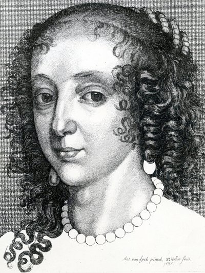 皇后亨丽埃塔玛丽亚，1641年 作者 瓦茨劳斯·霍拉尔