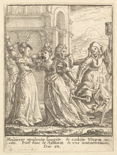 女王，来自《死亡之舞》，1651年。 作者 瓦茨劳斯·霍拉尔