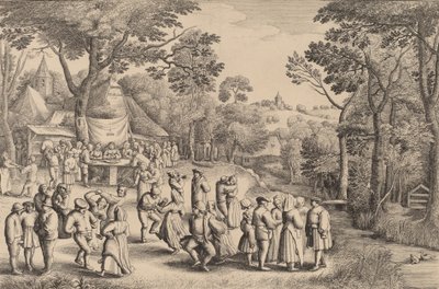 乡村婚礼舞，1650年。 作者 瓦茨劳斯·霍拉尔