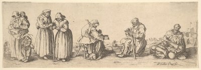 六名男女乞eg，1630年。 作者 瓦茨劳斯·霍拉尔
