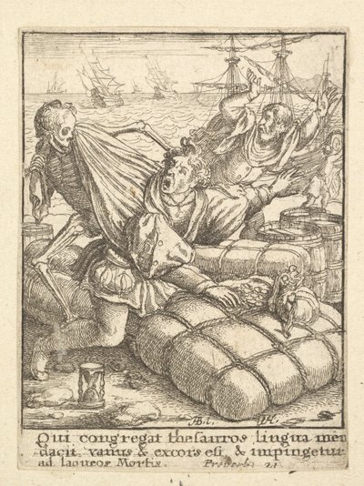 《商人》，摘自《死亡之舞》，1651年。 作者 瓦茨劳斯·霍拉尔