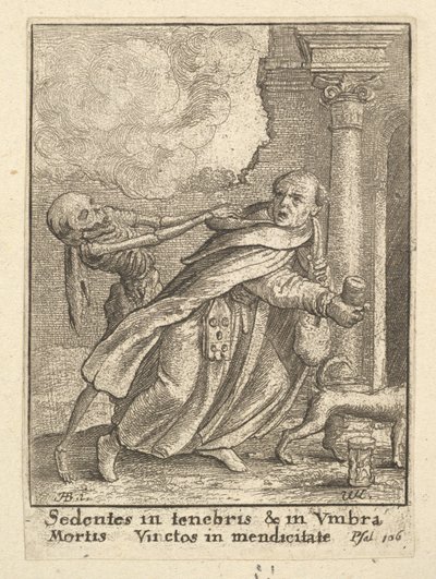 僧侣，来自死亡之舞，1651年。 作者 瓦茨劳斯·霍拉尔