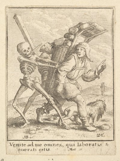 小鹿，摘自死亡之舞，1651年。 作者 瓦茨劳斯·霍拉尔