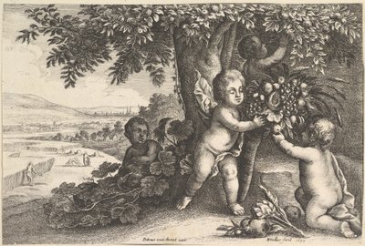 河神与男孩河，1625-77年。 作者 瓦茨劳斯·霍拉尔