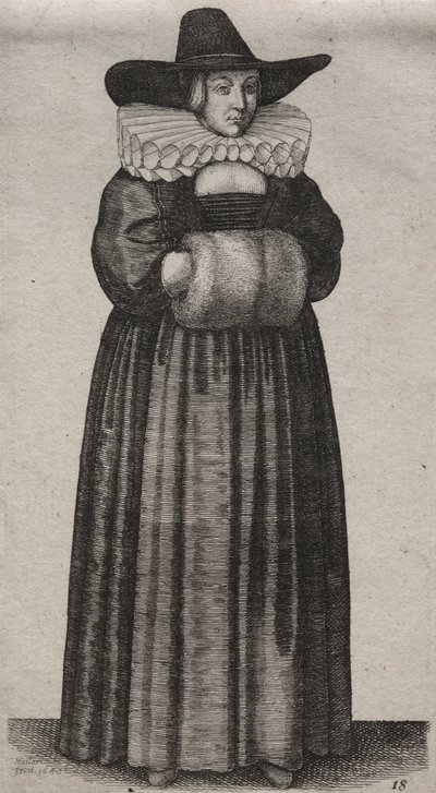 从贵族到乡村妇女，英国妇女的几种习性，1640年。 作者 瓦茨劳斯·霍拉尔