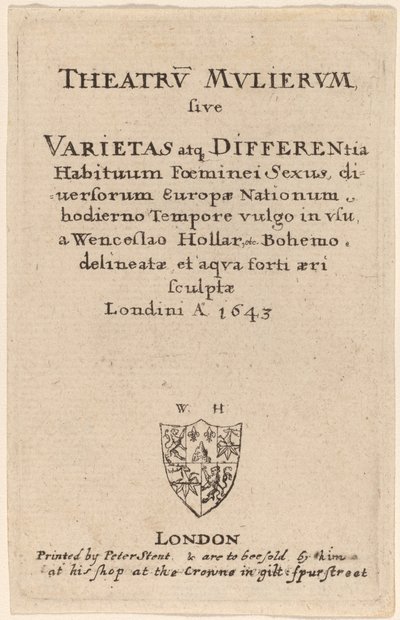 Theatrum mulierum: 标题页，1643年。 作者 瓦茨劳斯·霍拉尔